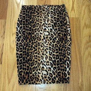 Leopard Print Penicl Skirt